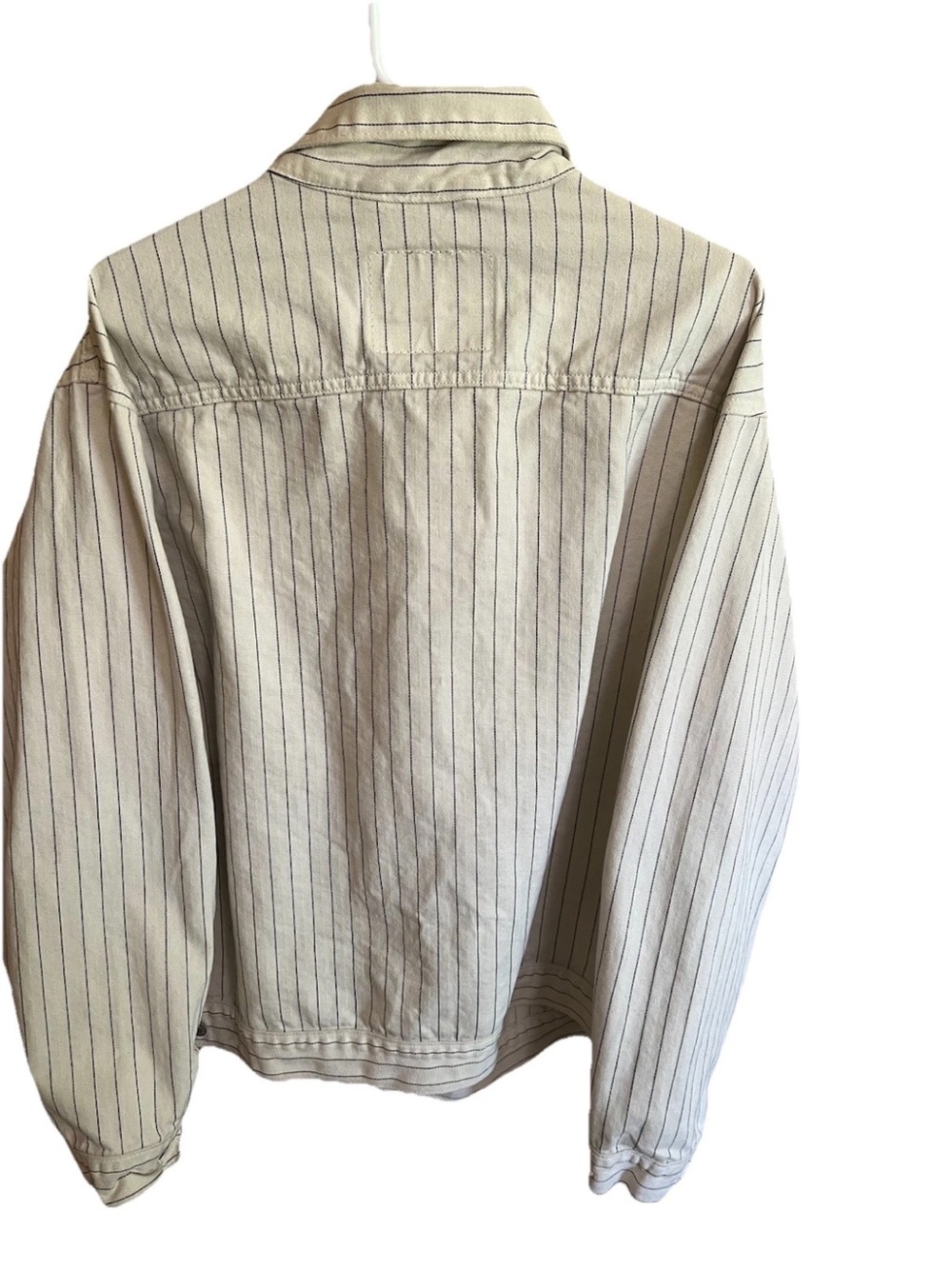 Levi's Sunrise Trucker Jacket XL Bleached Boulevard Stripe Canvas Coat NWOT - Picture 3 of 13